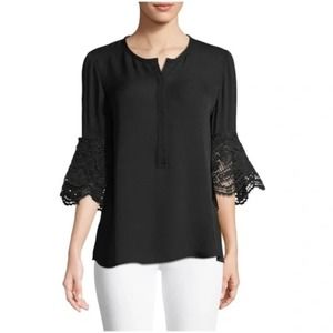 KOBI HALPERIN Gabi Crochet Cuff Blouse